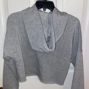 Grey cropped hoodie